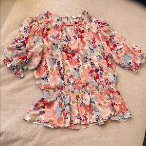 Suzy Shier Multicolor Floral Blouse
